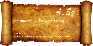 Adamcsik Szvetlana névjegykártya